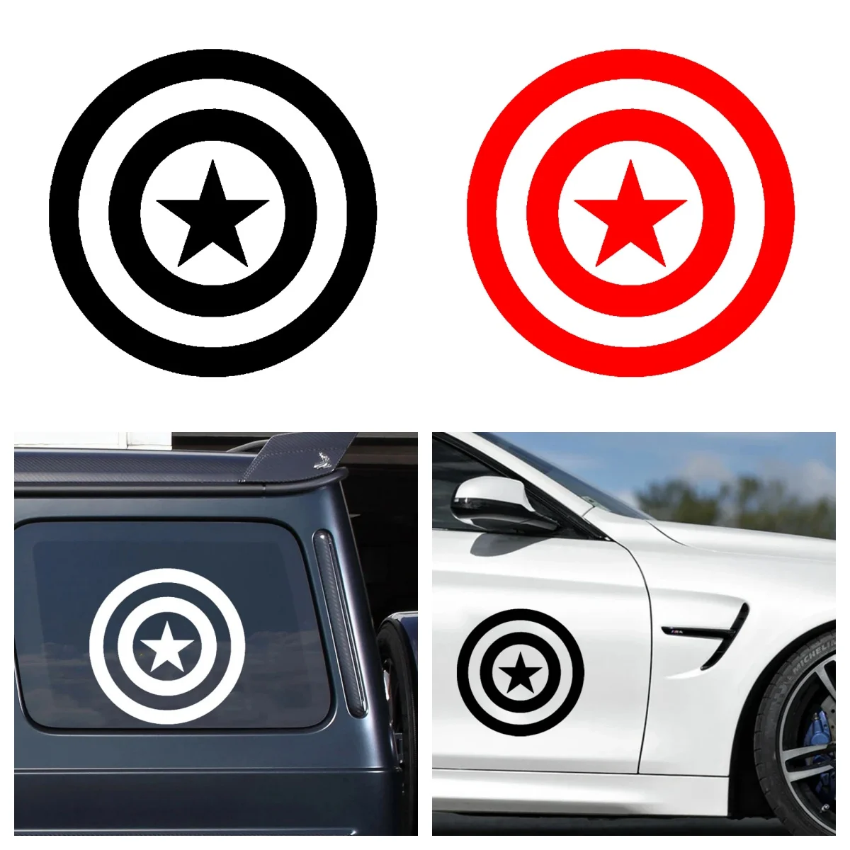 Cool Captain America Spare Tire Cover Car Sticker Motocross Laptop Trunk Guitar Vinyl Decal Decoration PVC Wholesale