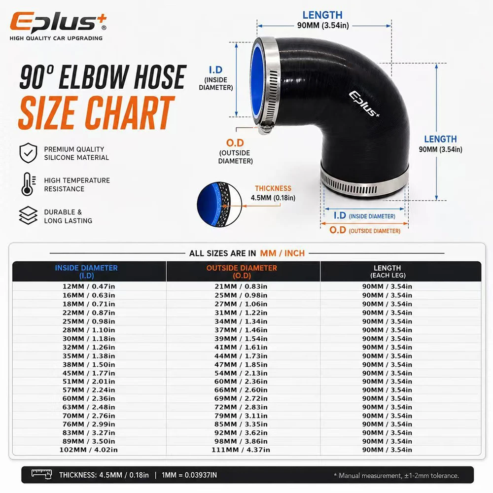 ข้อต่อสายยางซิลิโคนสีดำ 90 องศ - Pipe Clamp Bar บทวิจารณ์และราคา