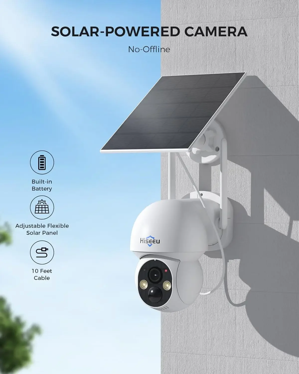 

Solar Camera Wireless Outdoor, Home Security Camera System, 2.4G & 5G WiFi,