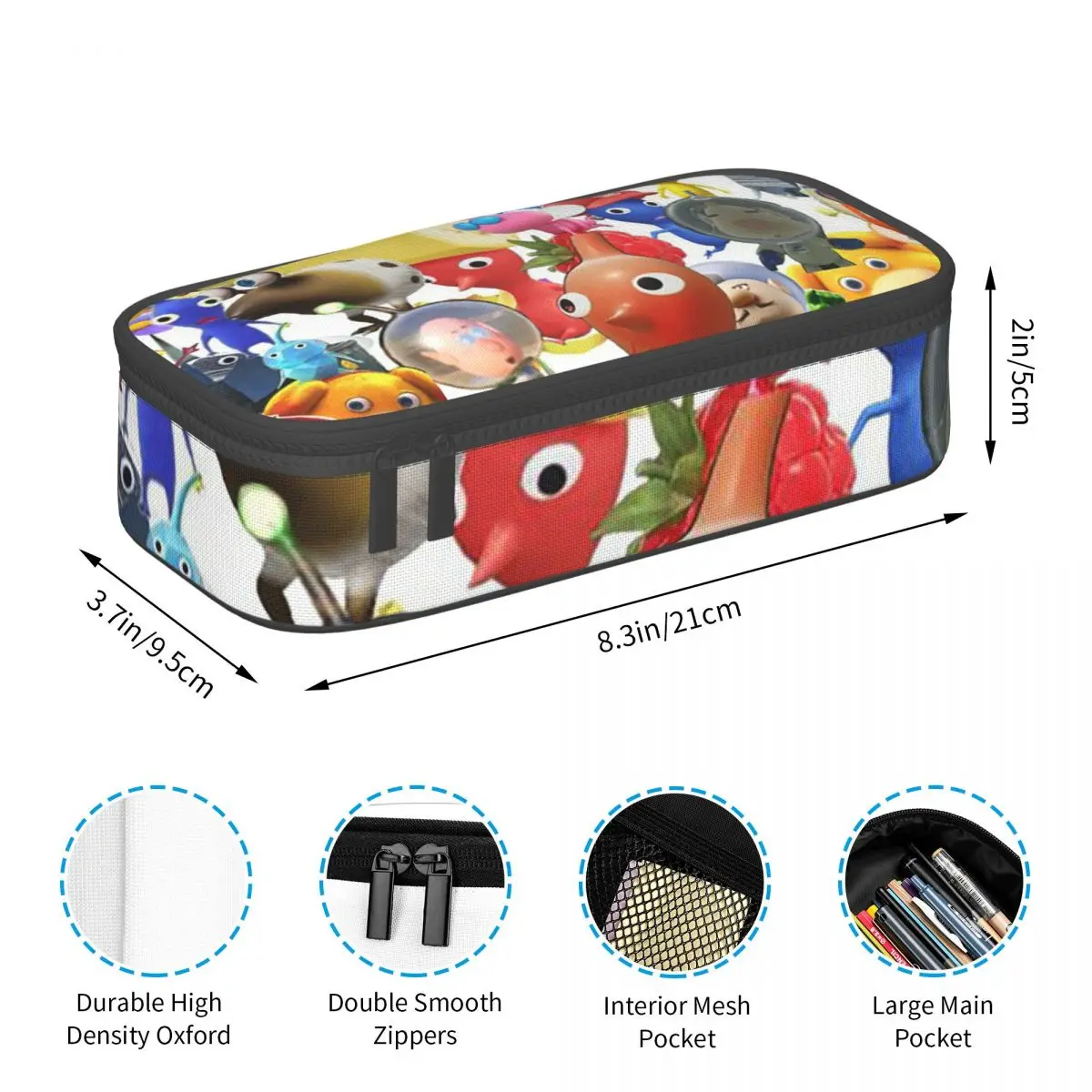 Pikmin personagens lápis caso para estudantes escola caneta caixa saco de lápis artigos de papelaria caneta titular saco