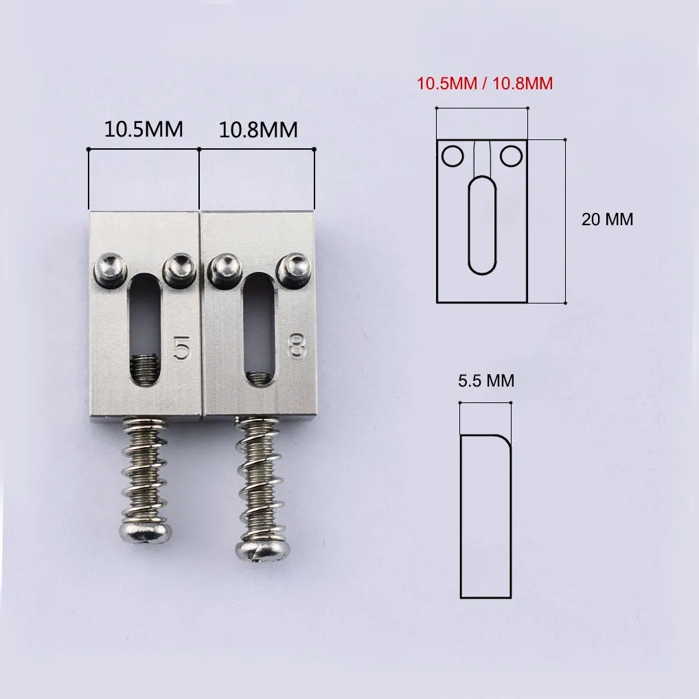 1 Set ( 6/7/8 Pieces ) 10.5MM/10.8MM Electric Guitar Bridge Brass Saddle/ Stainless Steel Roller Saddle