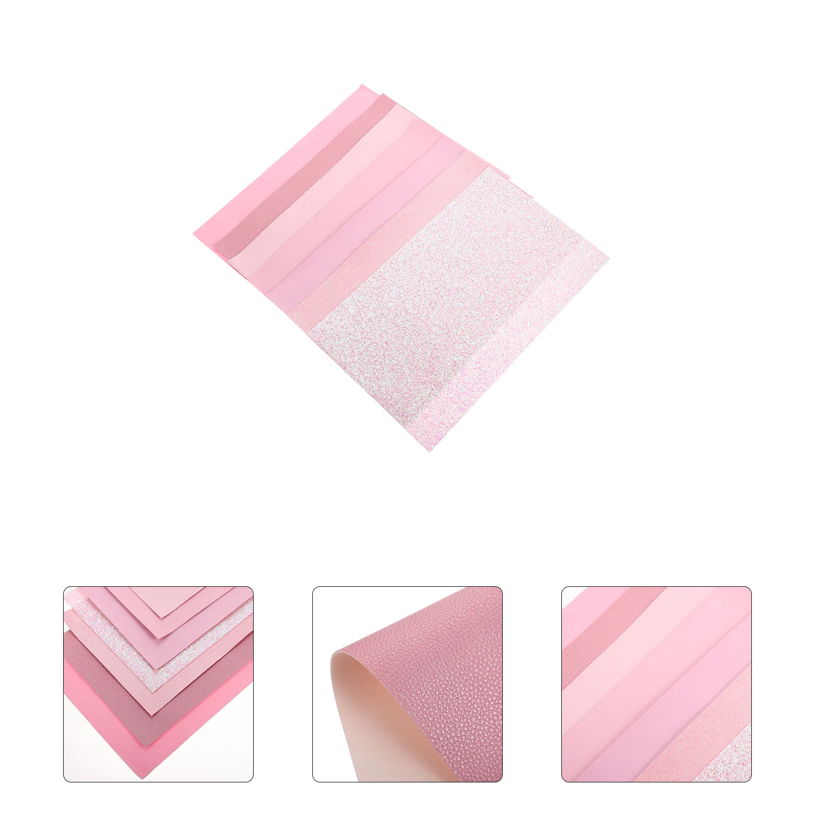 7 Sheets Pink Sense of Accomplishment Crafts Decorative Textured Set Jewelry Making Pu DIY Supplies