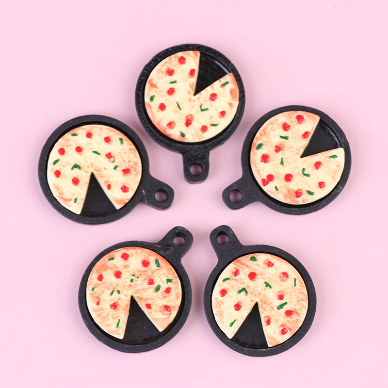 1 Set Dollhouse Miniature Fruit Pizza Plate Bakeware Kitchen Resin Set Gift for Kids