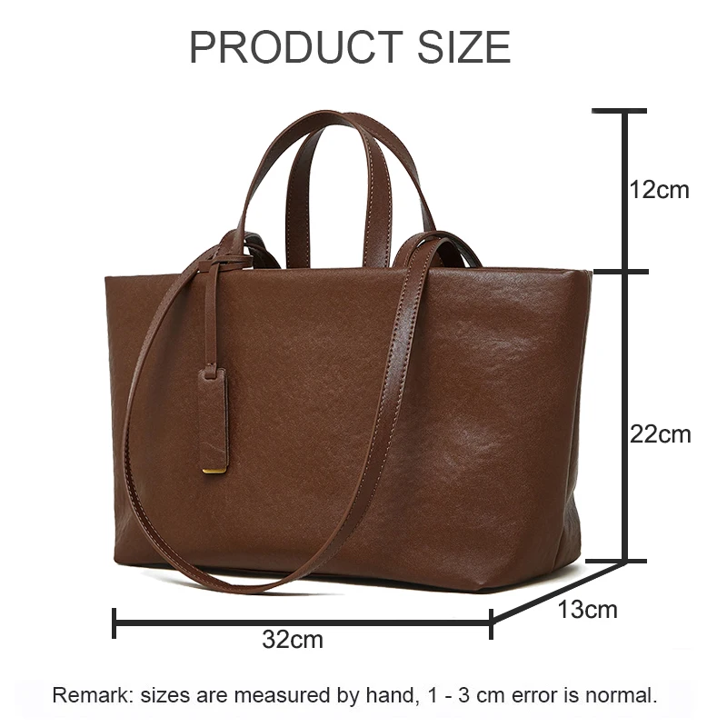 2025 Retro Women's Genuine Leather Handbag Large Capacity Fashion Tote Shoulder Bag Girls Armpit Crossbody Bag for Ladies