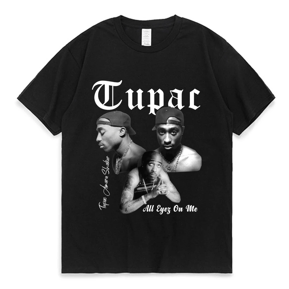 Rapper Tupac 2pac Graphic T Shirt Fashion High Quality Short Sleeves T-shirts  Hip Hop Streetwear Men's Cotton T-shirt