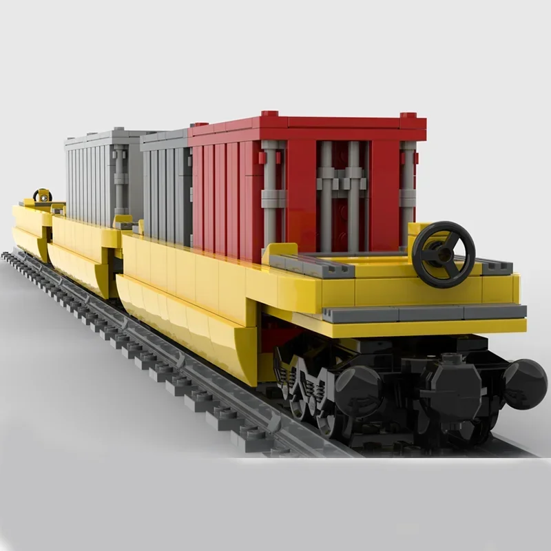 Railway Series Moc Building Bricks TTX Well Train Containers Model Technology Modular Blocks Construstion DIY Assembly Toy Gifts