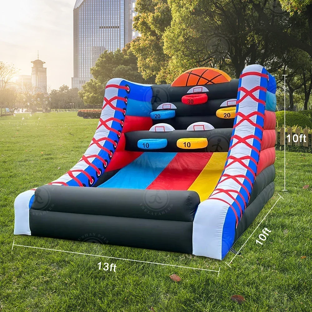 Commerical  Sports BLow Up Game Inflatable Basketball Game Points-Based Shooting Carnival Basketball Hoop Shot For Adult Kids