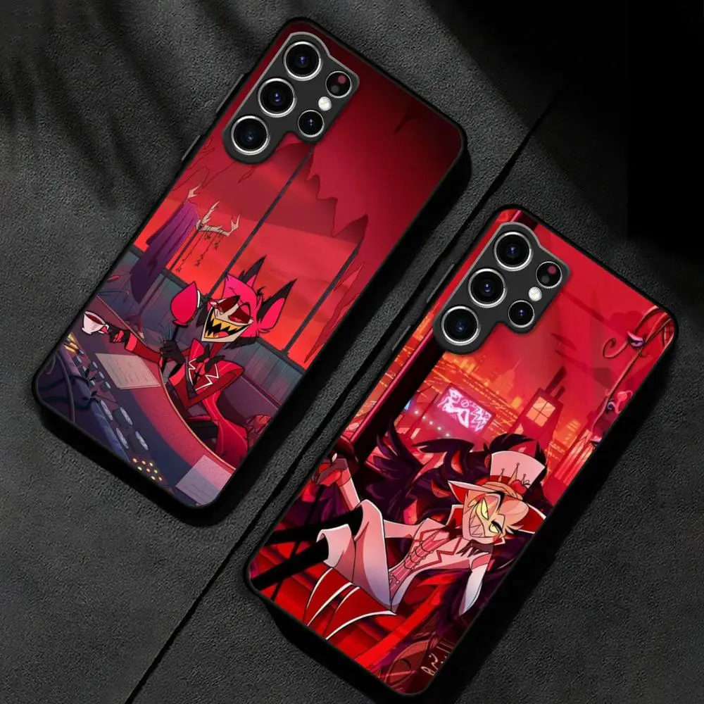 a-Hazbin h-Hotel-Alastor Phone Case For Samsung Galaxy S24 S23 S22 S21 S20 Plus Ultra Note20 Soft Black Phone Cover