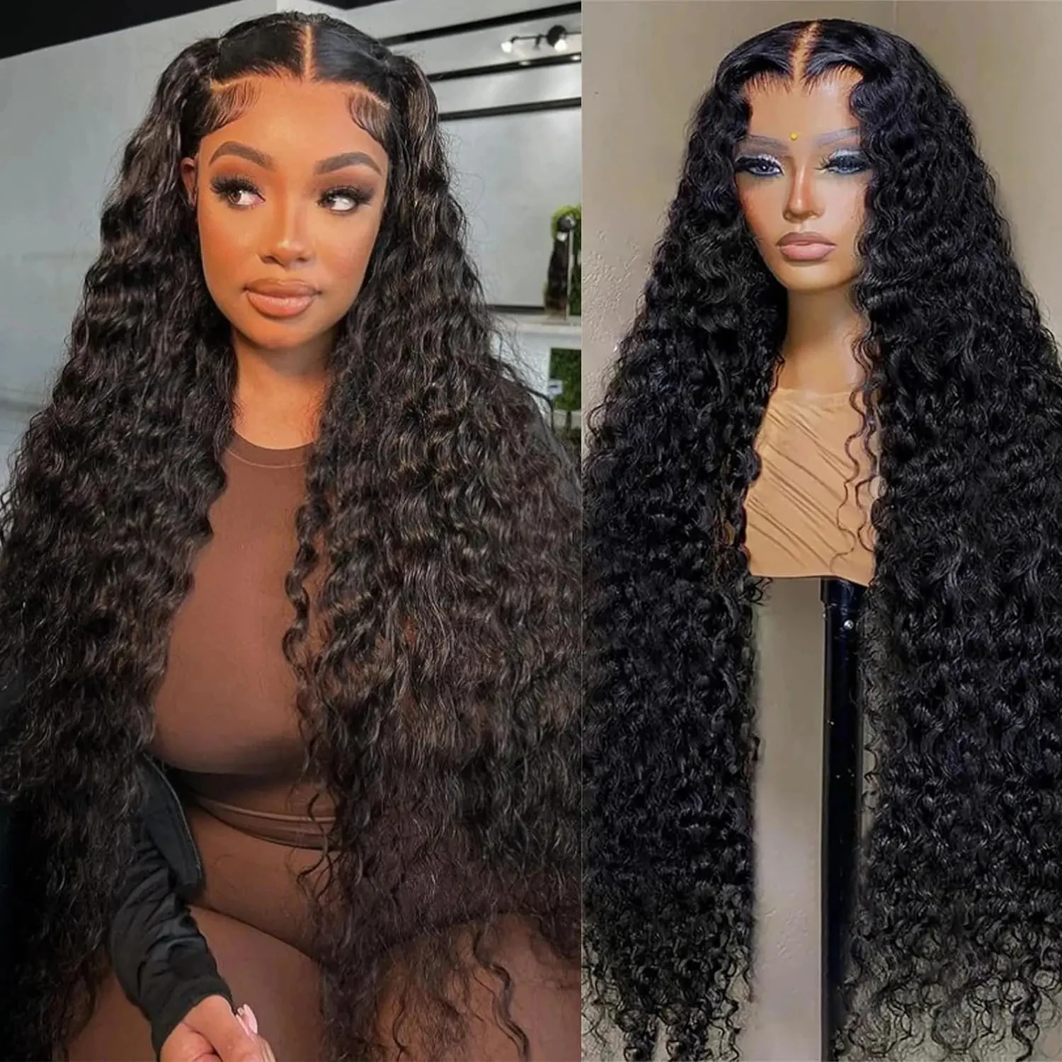 Deep Wave Frontal Wig 13x4 Hd Lace Wet And Wavy 4x4 Curly Human Hair Wigs Brazilian Transparent Lace Front Wig Human Hair Sale