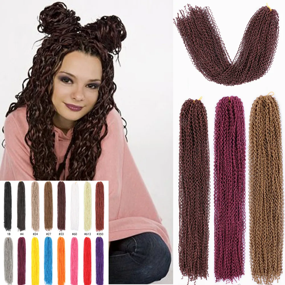 European and American Fashion Chemical Fiber Wigs Synthetic Hair Extensions Zizi Braids Crochet Box Braids Colored 22 Inches