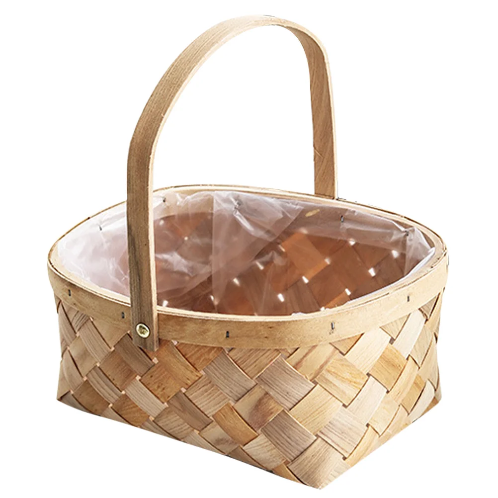 

Woven Flower Basket Planter with Handle Stylish Plant Container for Home Garden Decoration Dried Fresh Flowers Storage Weaving