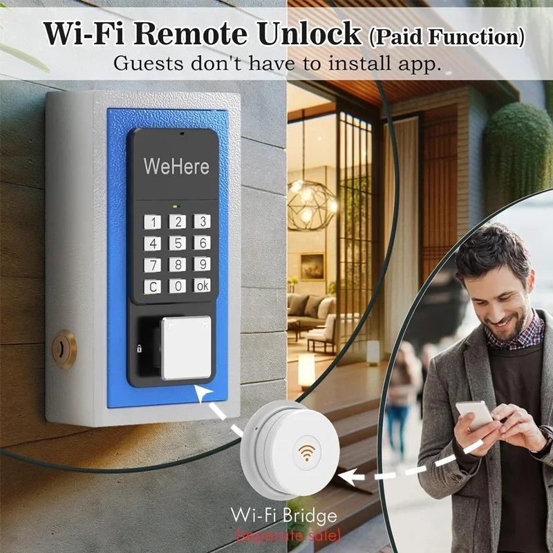 WeHere APP Phone Remote Control Smart Password Electronic Key Safe Box Storage For Outdoor Security Apartment Hotel Management