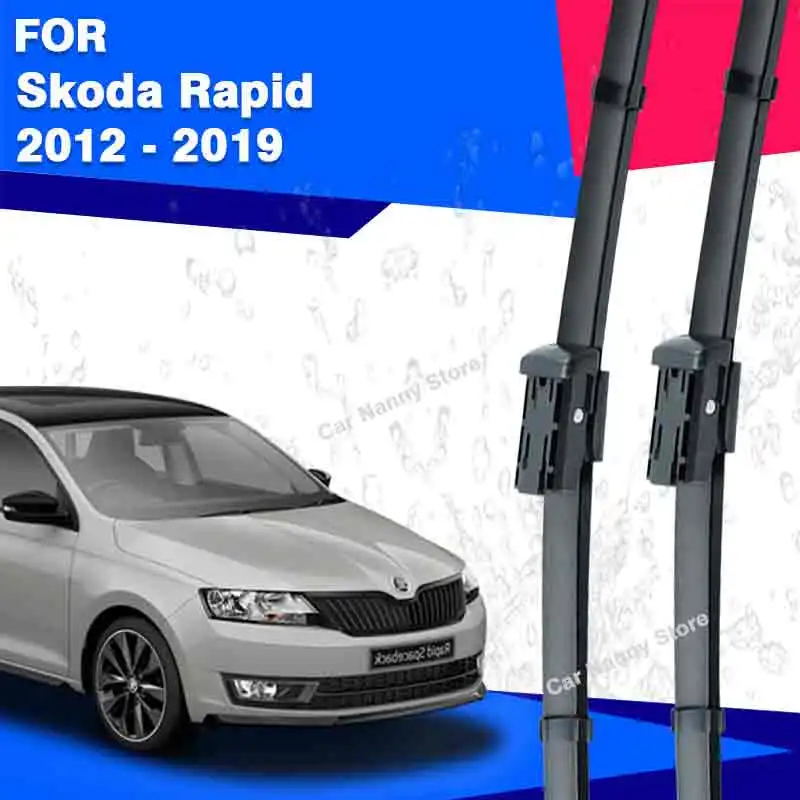 

For Skoda Rapid NH1 Spaceback 2012 - 2019 Front Wiper Blades Window Windshield Windscreen Accessories Cover 2015 2016 2014 2017
