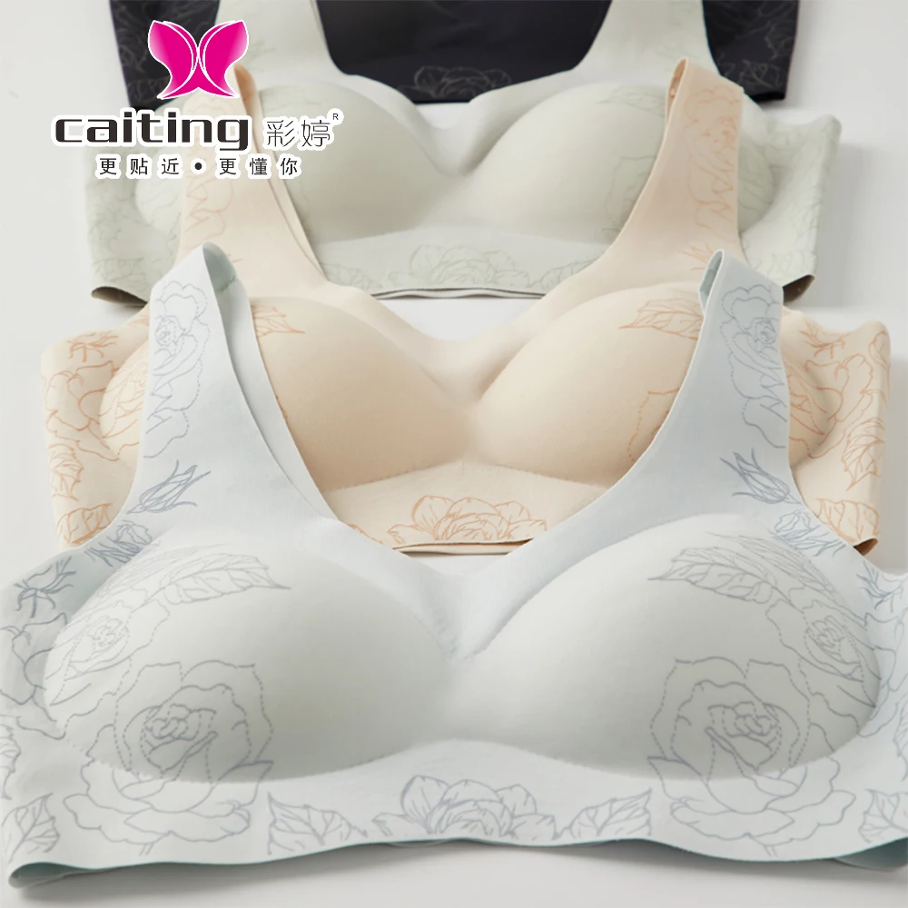 حمالة صدر مثيرة لاسلكية صلبة للنساء من CAITITNG ملابس داخلية سرية من فيكتوريا مع سترة بحواف منقوشة للراحة #6