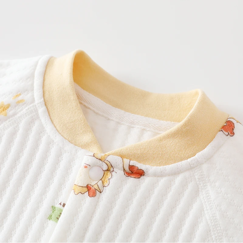 Gepolsterter Baby-Strampler 0-24M, Herbst-Winter Reine Baumwolle Thermo-Schlafanzug, Leichter Unisex-Krabbelanzug für Babys Jungen Mädchen – Detail 4