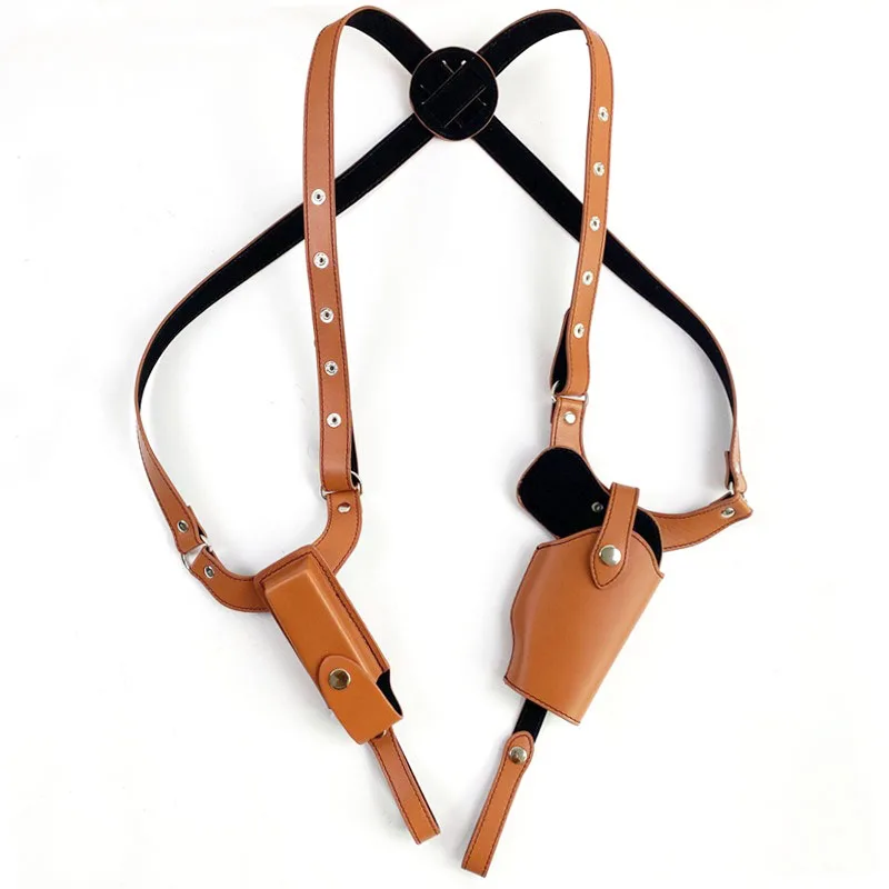 Tactical Shoulder Holster Underarm Concealed Gun Holsters with Single Magazine Pouch Handgun Carry Pouch For Hunting Shooting