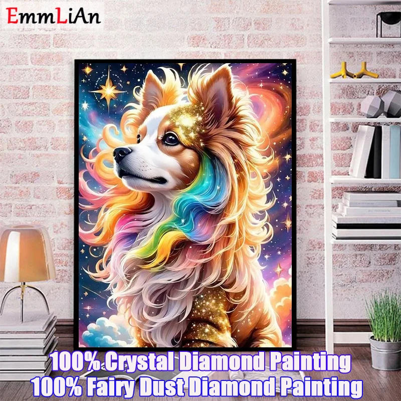 

100% Fairy Dust Drill Diamond Mosaic Art Rabbit Rhinestones Cross Stitch Full Crystal Embroidery Dog Painting Wall Decor Gift