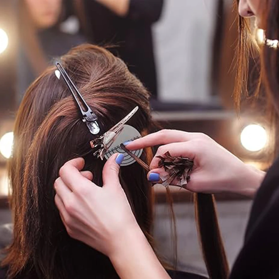 10-100 Pcs Heat Shield Guards for Hair Extensions Clear PVC with Scale Single Hole round Spacer Template Keratin Glue Protection