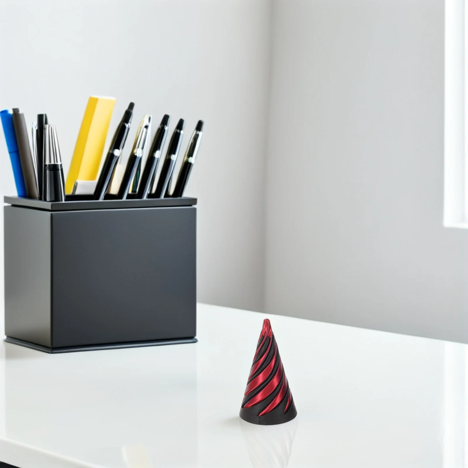 

5pcs Printed Fidget Spiral Cone 3D Impossible Pyramid Passthrough Flexible Brain Teaser Game For Kids Adults Office Desk