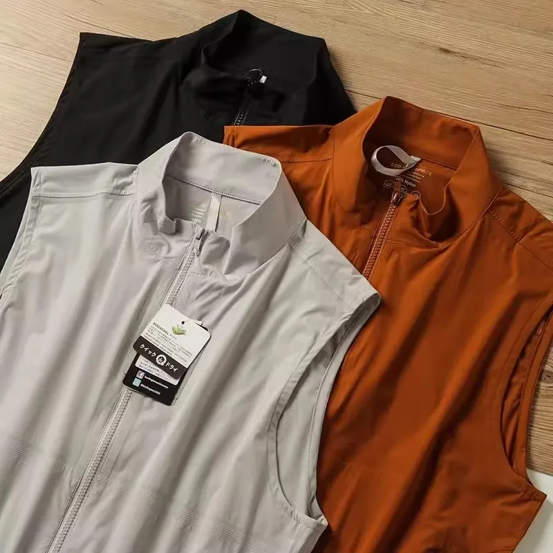 

Loose Fit Large Size 300 Pou Color Stand Collar Vest Men's Summer New Sle Versatile Couple Top Zipper Decoration
