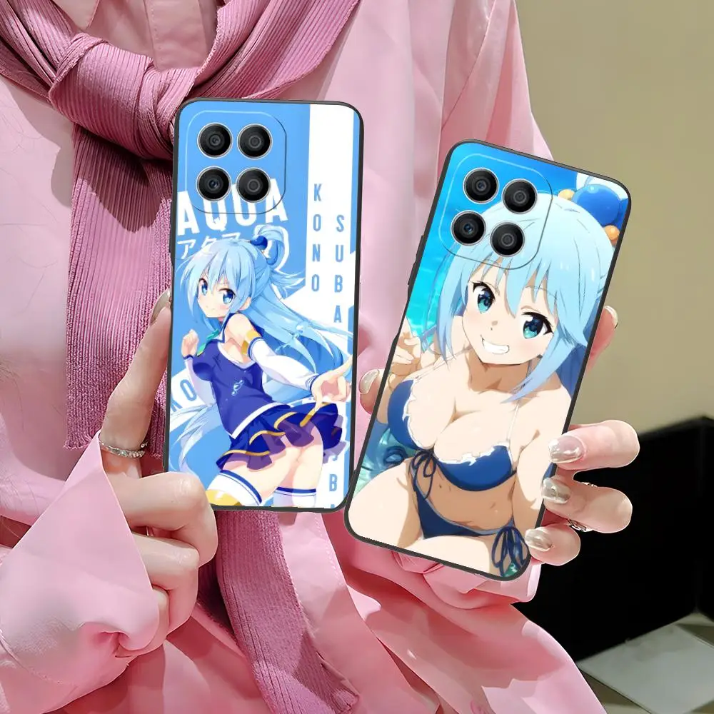 Konosuba Aqua-funda para teléfono móvil Honor 90 80 70 60 50 30 20 10 9 8 7 Pro S SE Lite 5G, funda protectora bonita con impresión en Color