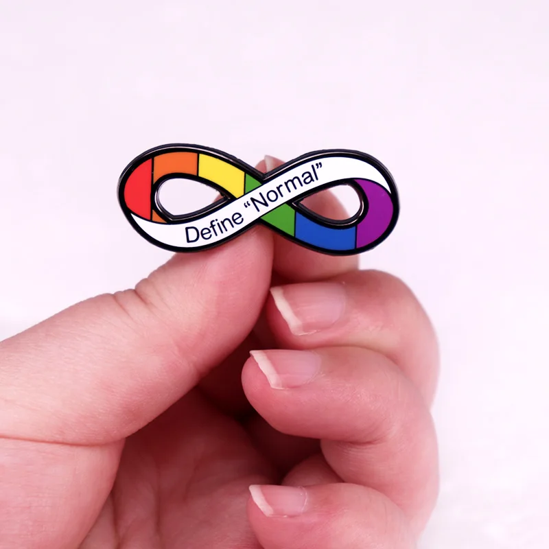 Define normal Autism Pride Infinity Enamel Pin ASD badge brooch jewelry Backpack Decorate view 4