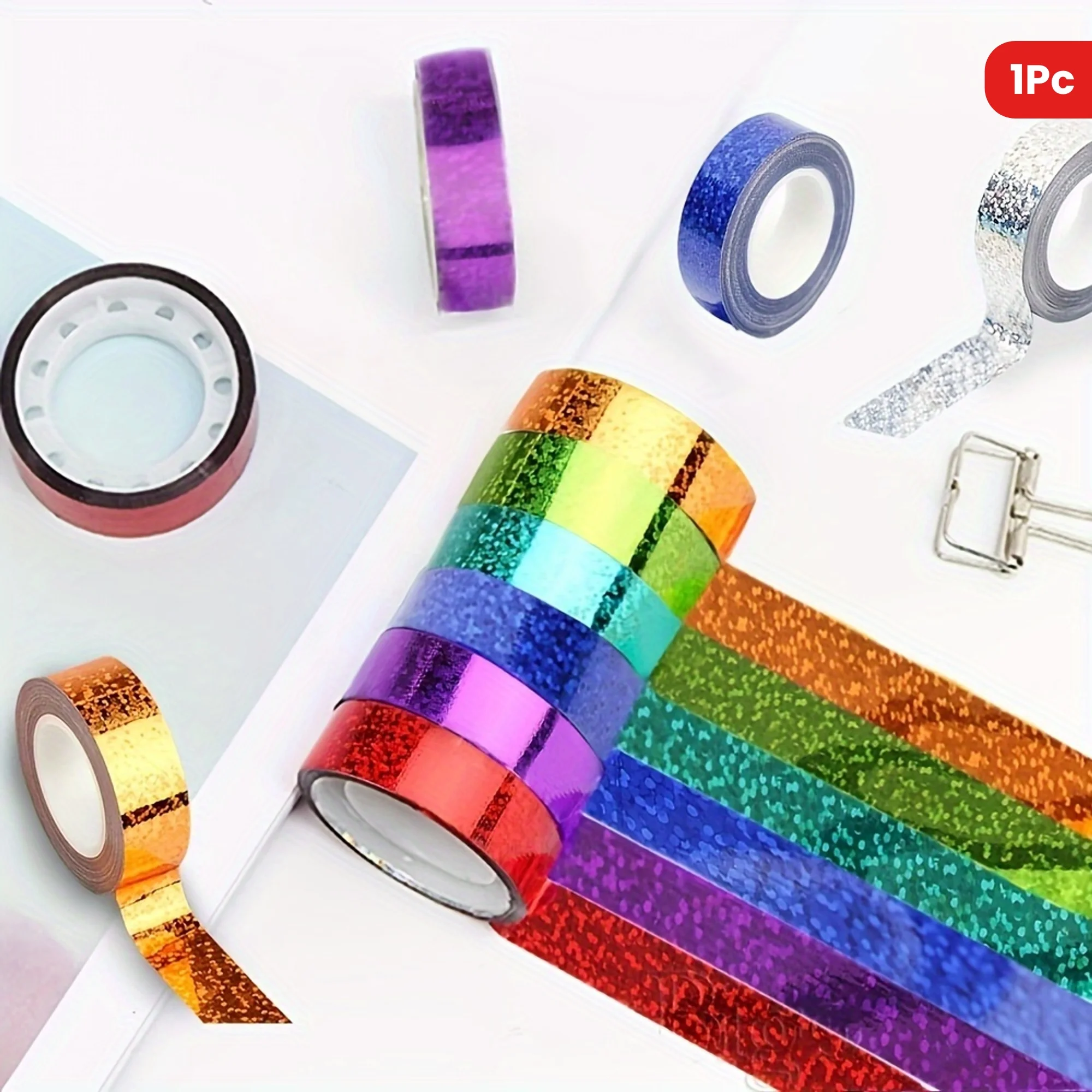 1pc Laser Foil Tape - High-Strength Adhesive Perfect for DIY Projects, Scrapbooking, and Photo Album Decorations
