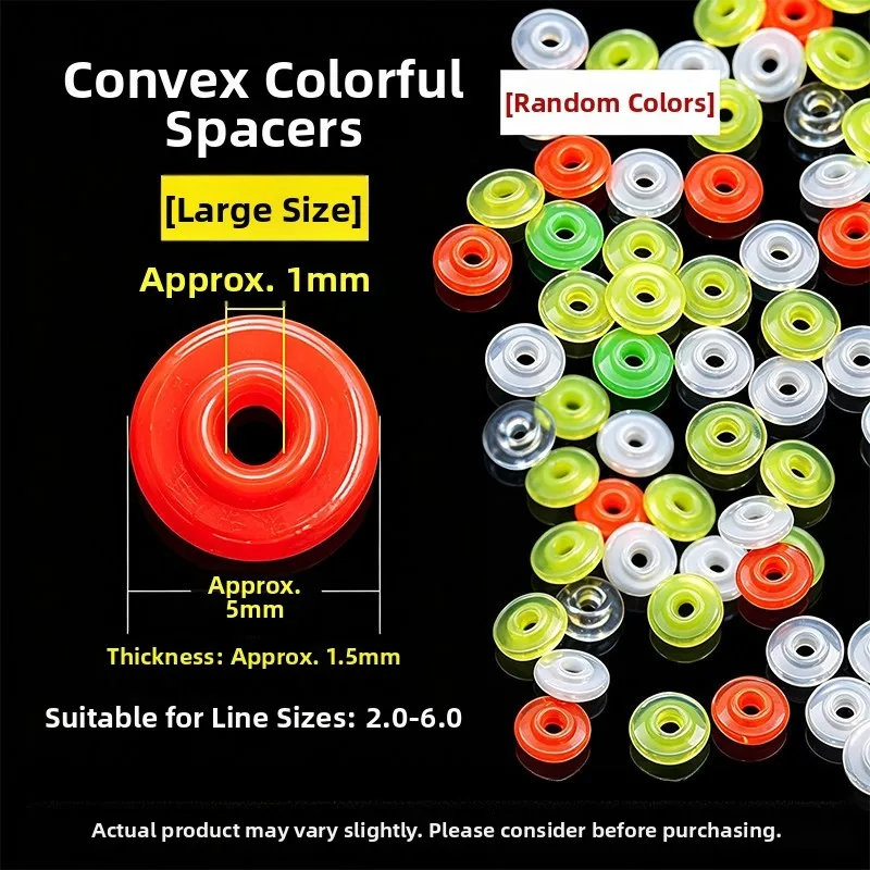 400pcs ABS Fishing Beads for Slide Floats Concave Shape Small Size 0.4x0.08x0.13cm and Convex Large 0.5x0.1x0.15cm