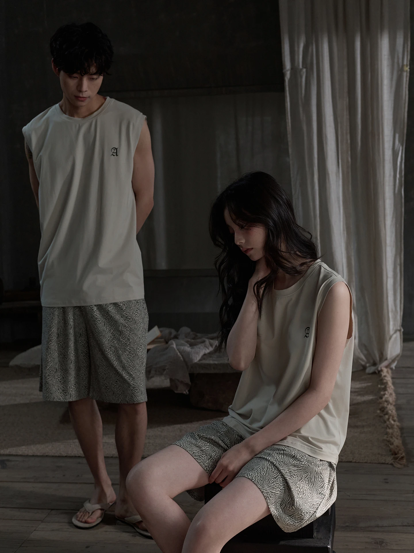 couple's-summer-lightweight-modal-cotton-sleepwear-short-sleeveless-vest-and-shorts-home-clothes-thin-enough-to-wear-outdoors