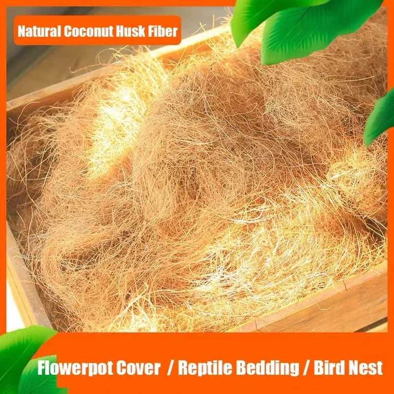 Natural Coconut Husk Fiber Flowerpot Cover Insect-proof Protect Garden Flower Plant Soil Keep Warm Reptile Bedding Bird Nest view 4