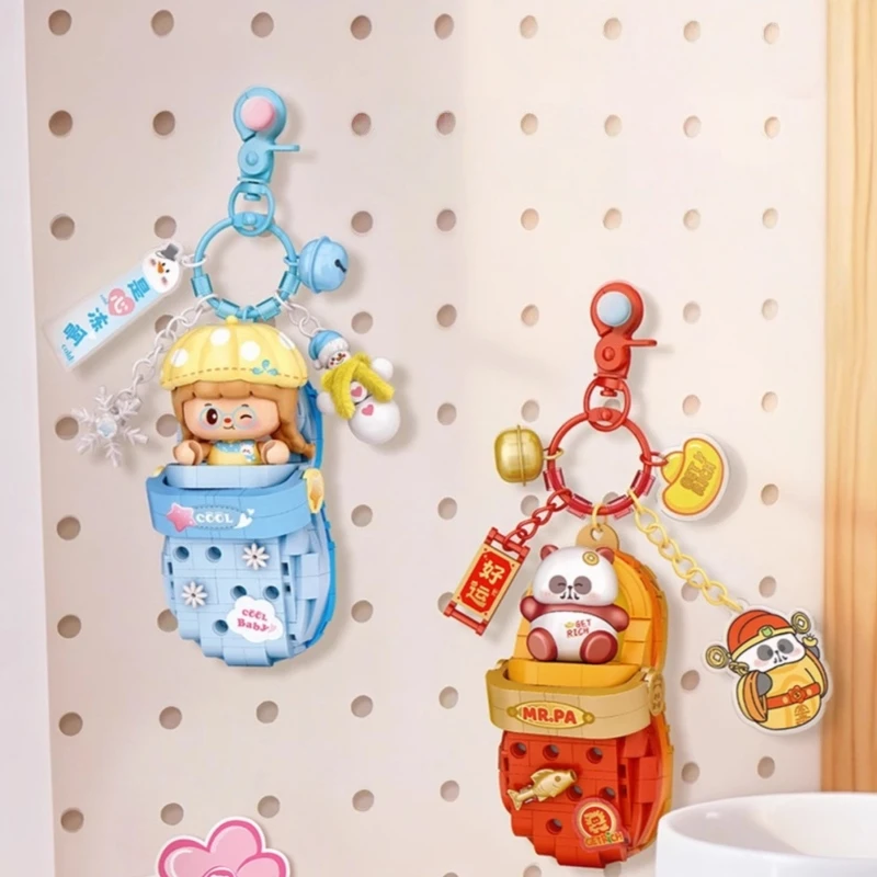 

Строительные блоки в виде панды, милый кулон, тапочки из мелких частиц, модель, украшение для рабочего стола, головоломка, коллекция игрушек, подарок