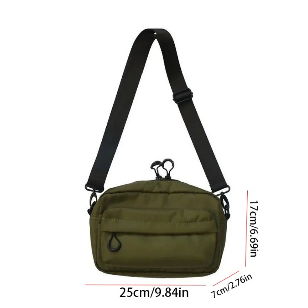 Coole heuptasjes Nylon vierkante tas Grote capaciteit Rits Sling Crossbody Tas Koreaanse stijl Effen kleur Veelzijdig heuptasje Sport