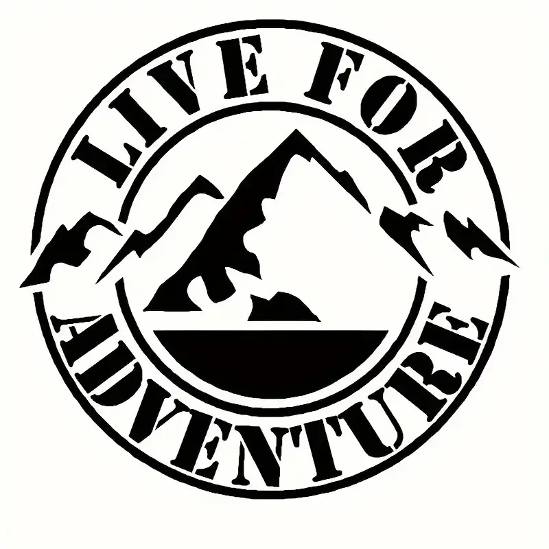 Calcomanía de autocaravana Live for Adventure", color blanco y negro, impermeable, extraíble, para ventanas y carrocería, tamaño pequeño/grande, mate de PVC
