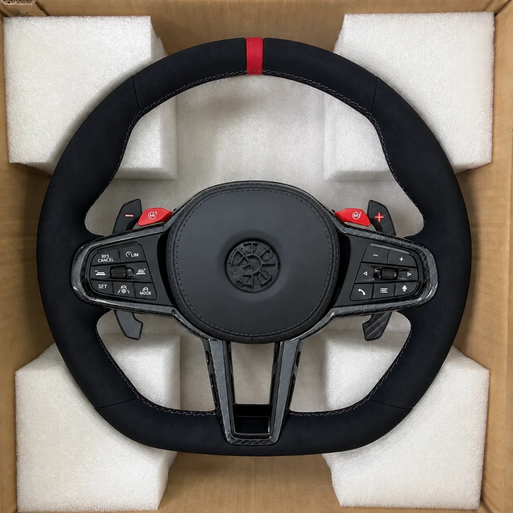 Customized Suede Carbon Fiber Car Steering Wheel Upgrade For BMW G82 G42 G21 G80 G07 G30 G42 G87 F90 F80 F86 Car Accessories