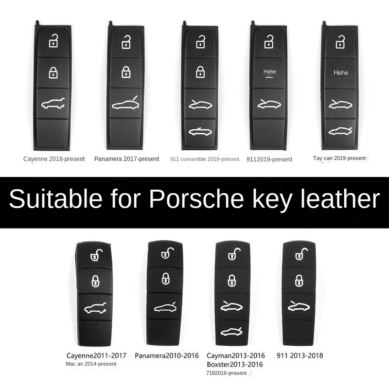 remote key rubber buttons for Porsche MACAN, CAYENNE, PANAMERA, 718, TAYCAN, 911