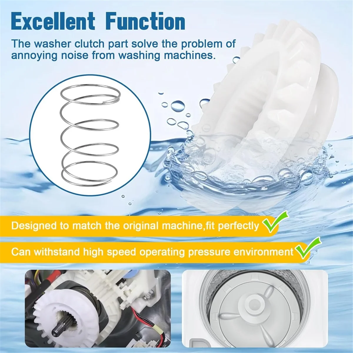 ABXHH غسالة القابض WH05X24185 & غسالة القابض الربيع WH01X24434 ، غسالة الملابس طقم تصليح القابض