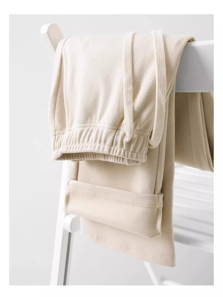 

Мужские повседневные прямые спортивные брюки высокого качества, удобные, универсальные, простые, рекомендуемые, бежевые, 300 г