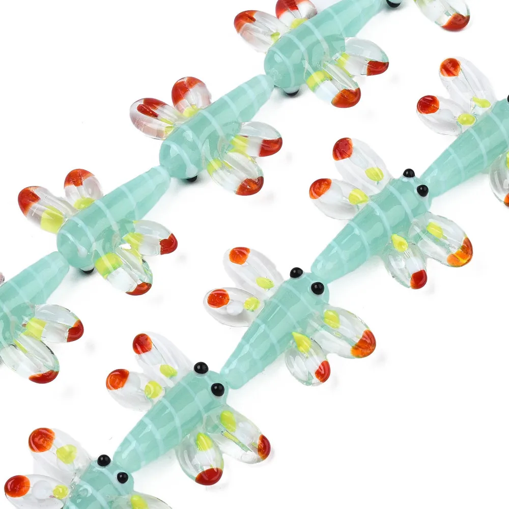 

about 20pcs/strand Dragonfly Lampwork Beads Strand Autumn Theme Butterfly Beads for Jewelry Making DIY Bracelet Necklace Decor