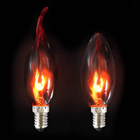 Simulation Flickering LED Flame Bulb E12 Base C18 Imitation Flame Light Candle Head Buddha Altar Decorative Replacement Bulb
