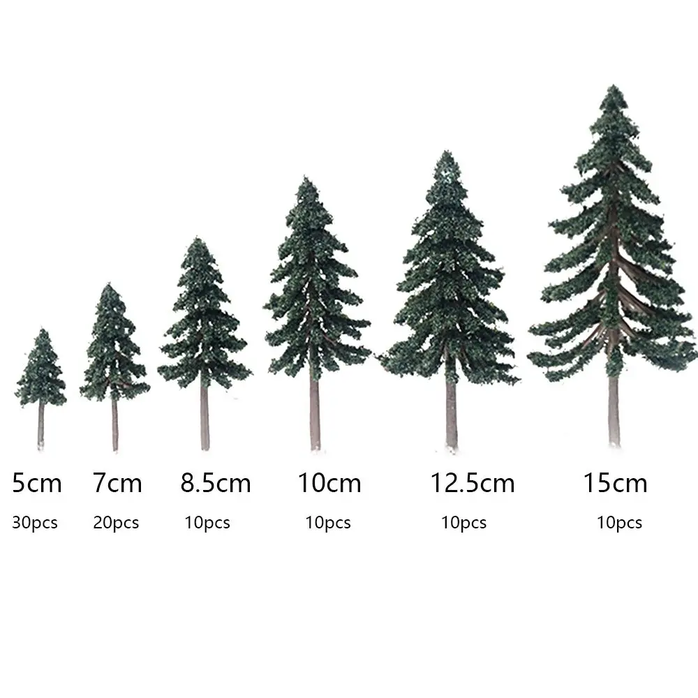 10/20/30Pcs 5-15cm drzewo cedrowe zielona sceneria modelowanie krajobrazu drzewa cedrowe dla tor kolejowy układu Model budynku rekwizyt