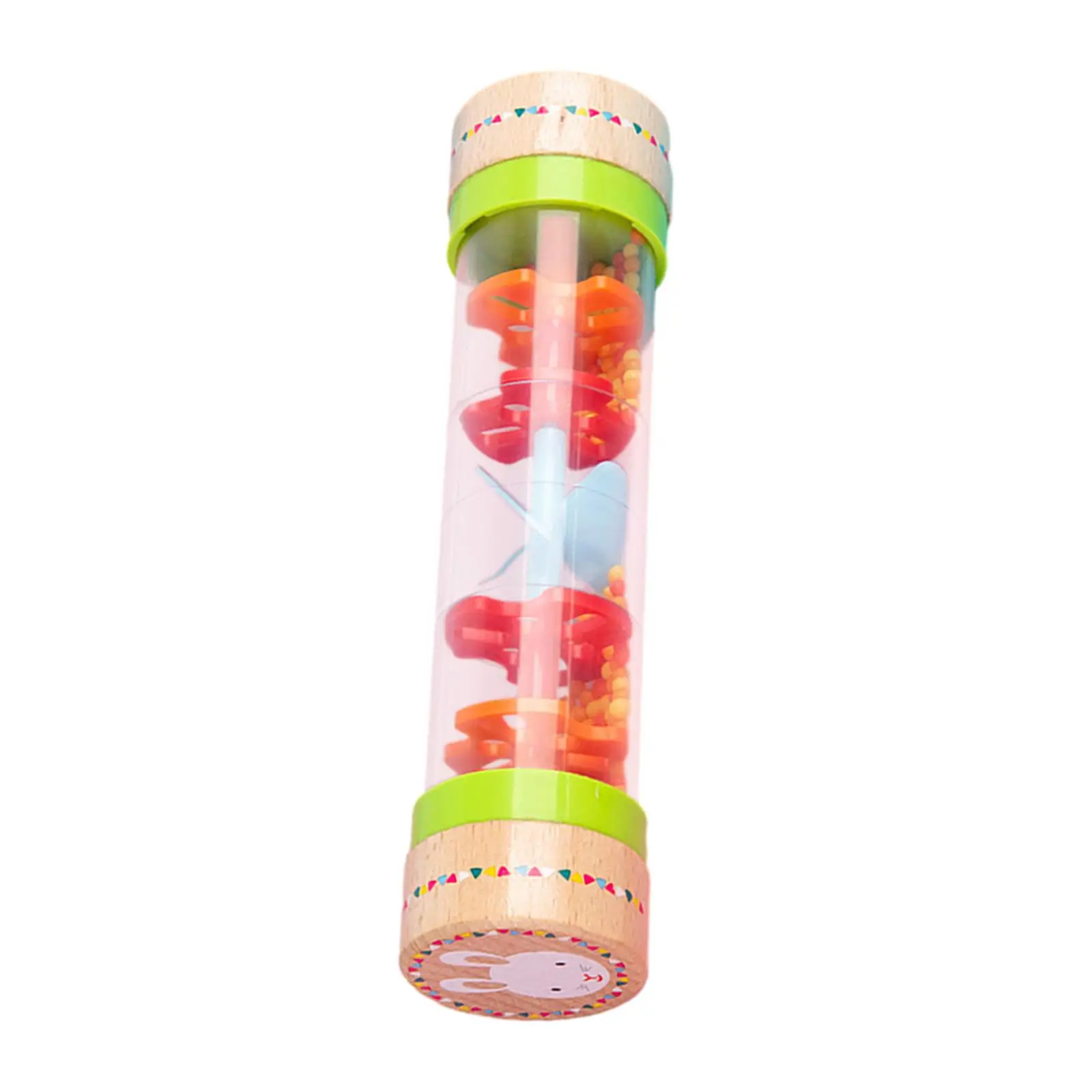 7.7inch Rainstick Rattle Tube Rainmaker Toy Developmental Baby Rattle Shaker Musical Instrument for Kids Children Plane Toy