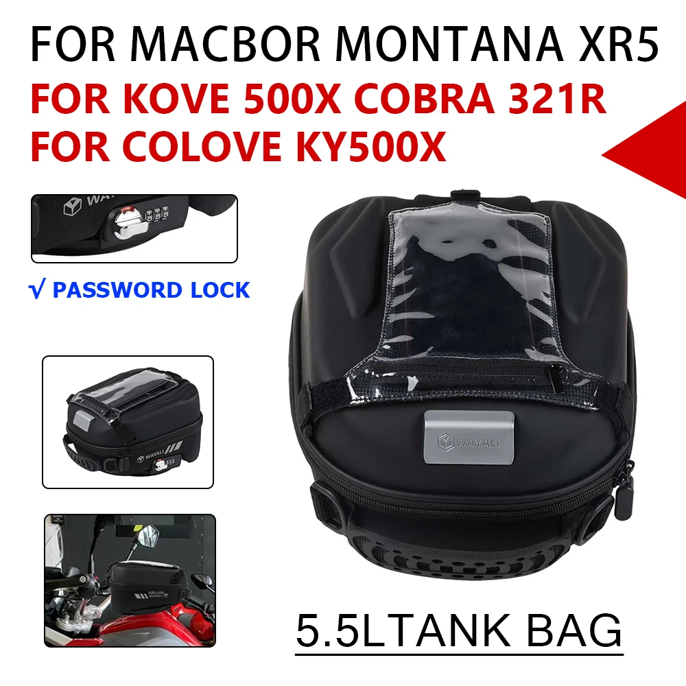 For Macbor Montana XR5 Colove KY500X KOVE Cobra 321R 500X Motorcycle Accessories Tank Bag Luggage Backpack Tanklock Storage Bags