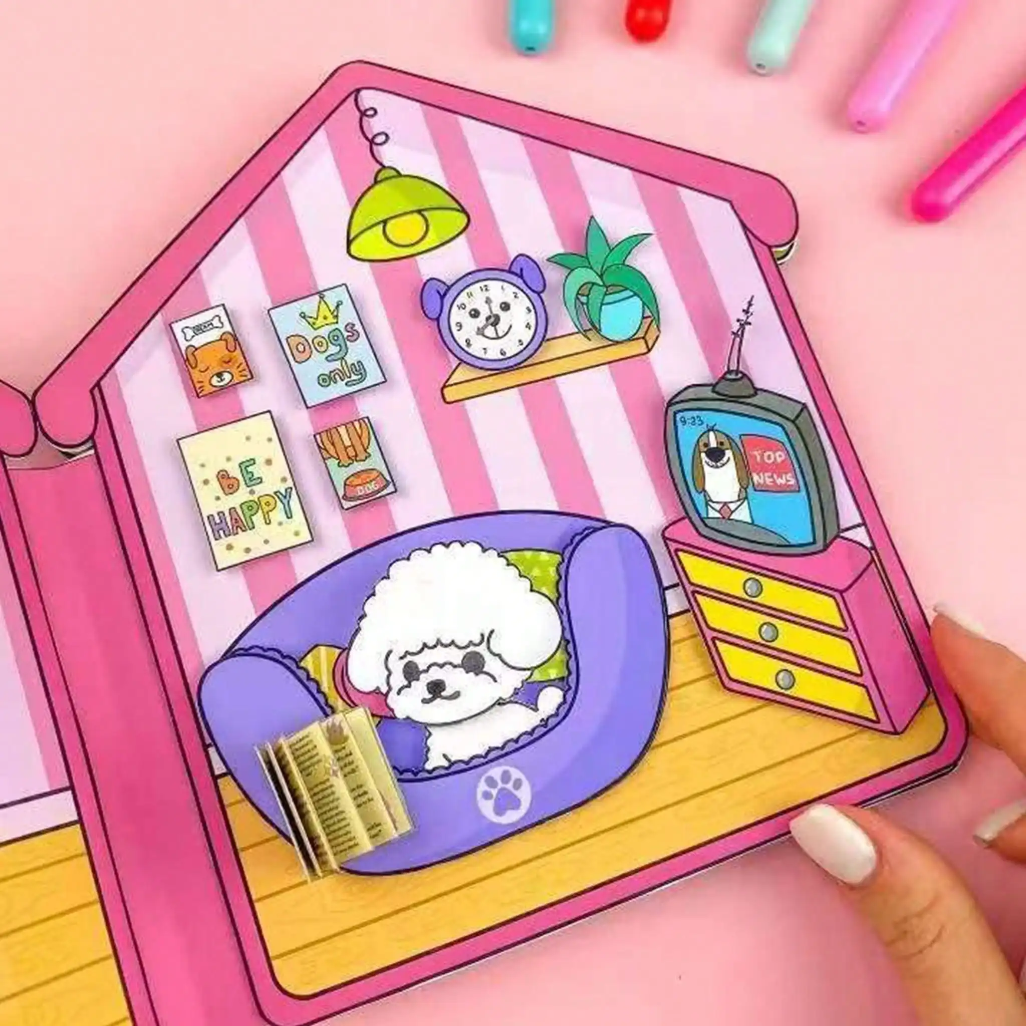 Dog House, Dog Walking, Feeding Game, Calming Book, Dog Grooming, Nest Building, Interactive Pet-raising Enlightenment Toy Set