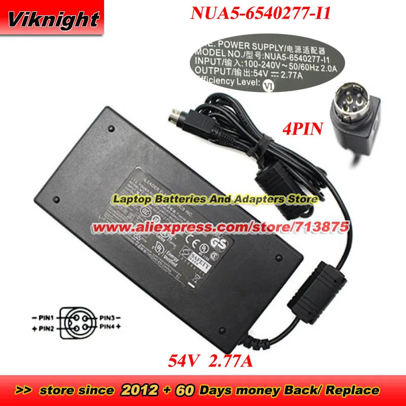 54V 2.77A NUA5-6540277-I1 AC Adapter For CISCO SF302-08MPP SG300-10MPP SG300-10MP SG300-10SPP with 4Pin Power Adapter