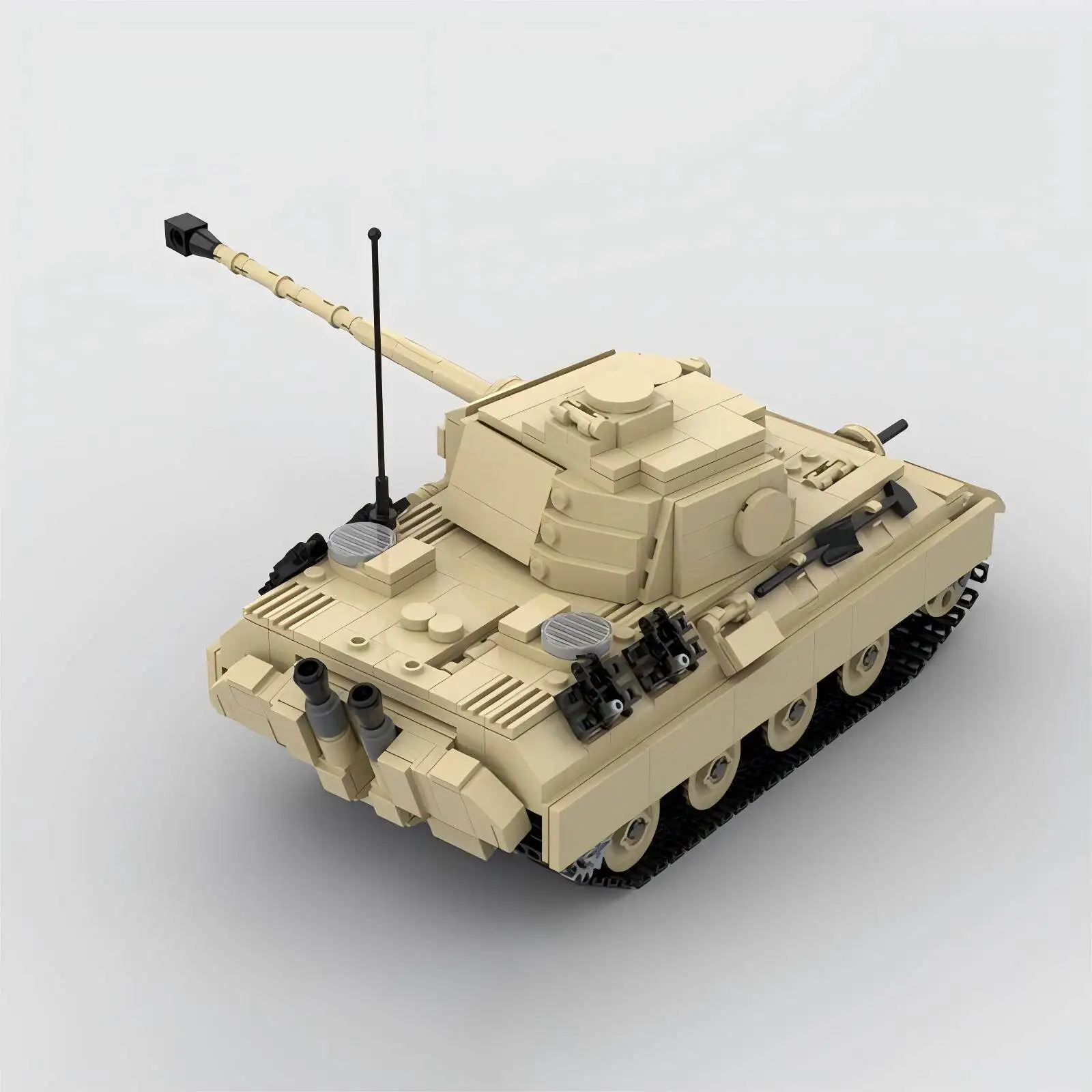 MOC Militär-Kriegsserie Angriffspanzer Baustein-Set Schwarzer Panther Panzermodell Kinder-Bausatz Spielzeug Erwachsenen-Jungen Geburtstagsgeschenke – Detail 2