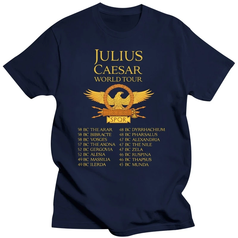 Brand Julius Caesar World Tour Spqr T-Shirt Men Short Sleeve T-Shirt