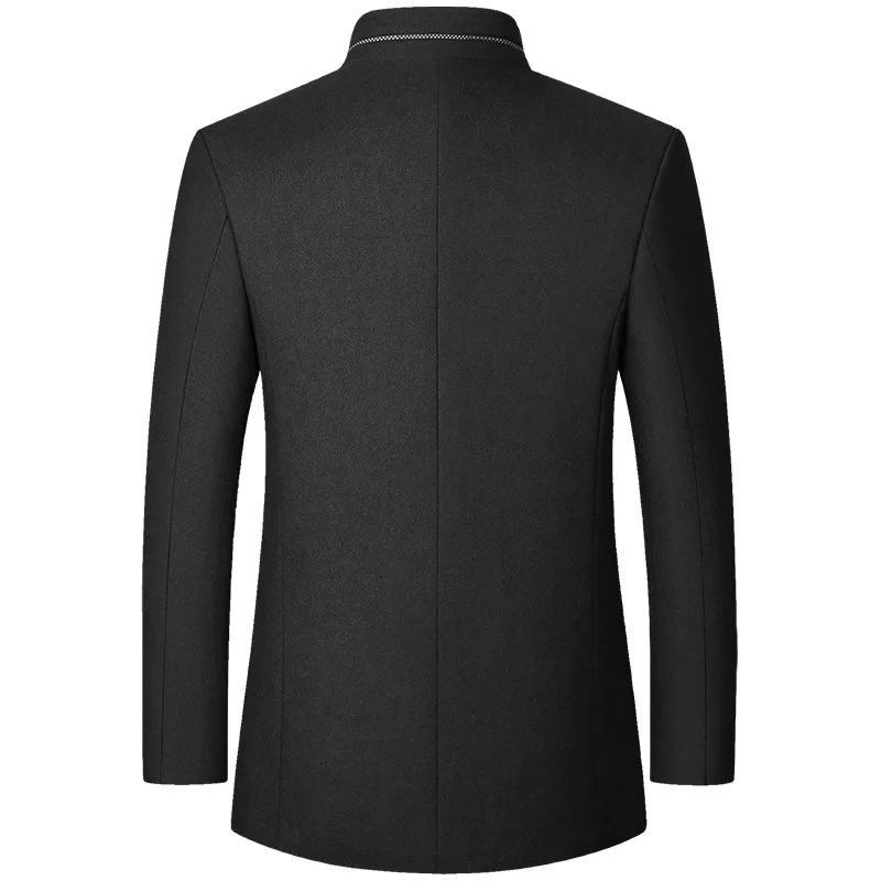 Blazer in Cashmere da uomo completi giacche colletto alla coreana abiti Casual da lavoro cappotti blazer Slim Fit maschili giacche blazer cappotti