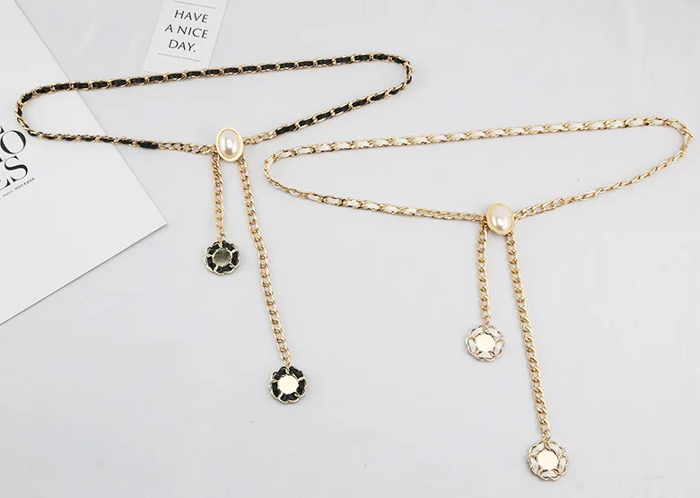 

European and American Chain Belt Women's Fashion Metal Belt Decoration with Skirt Thin Waist Chain Chain Accessories Ins Tide