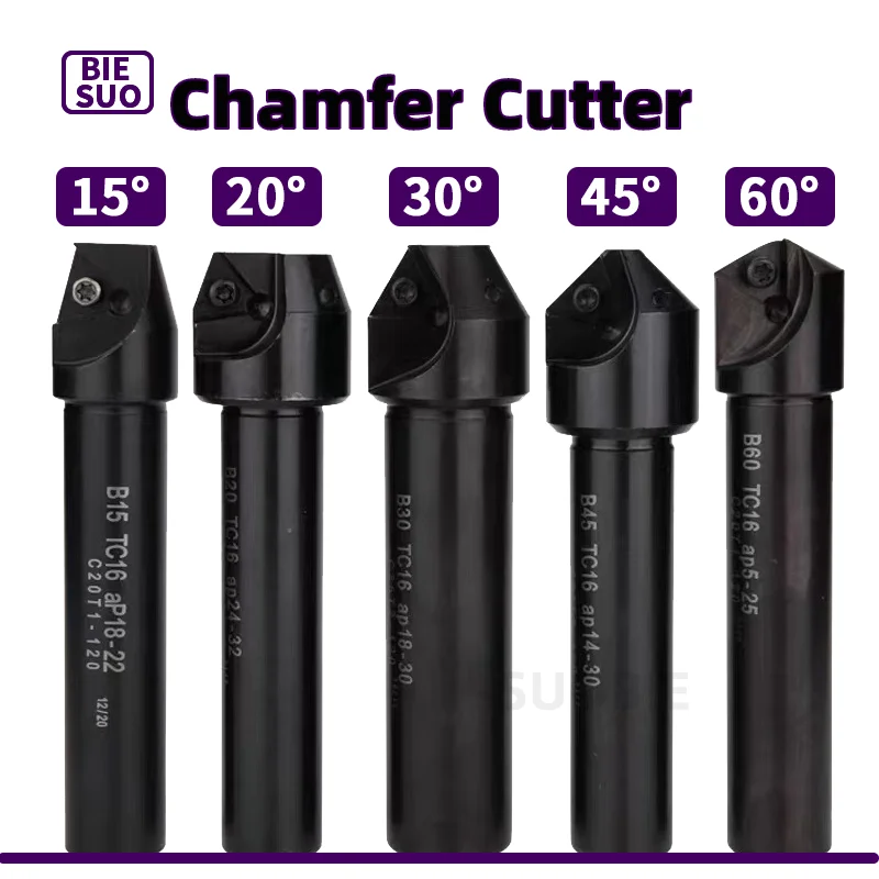 Chamfering Countersink Bar Indexable Chamfer Milling Cutter Tool Holder 30 45 60 Degree TC AP C20-20 C16-16 Spot Drilling