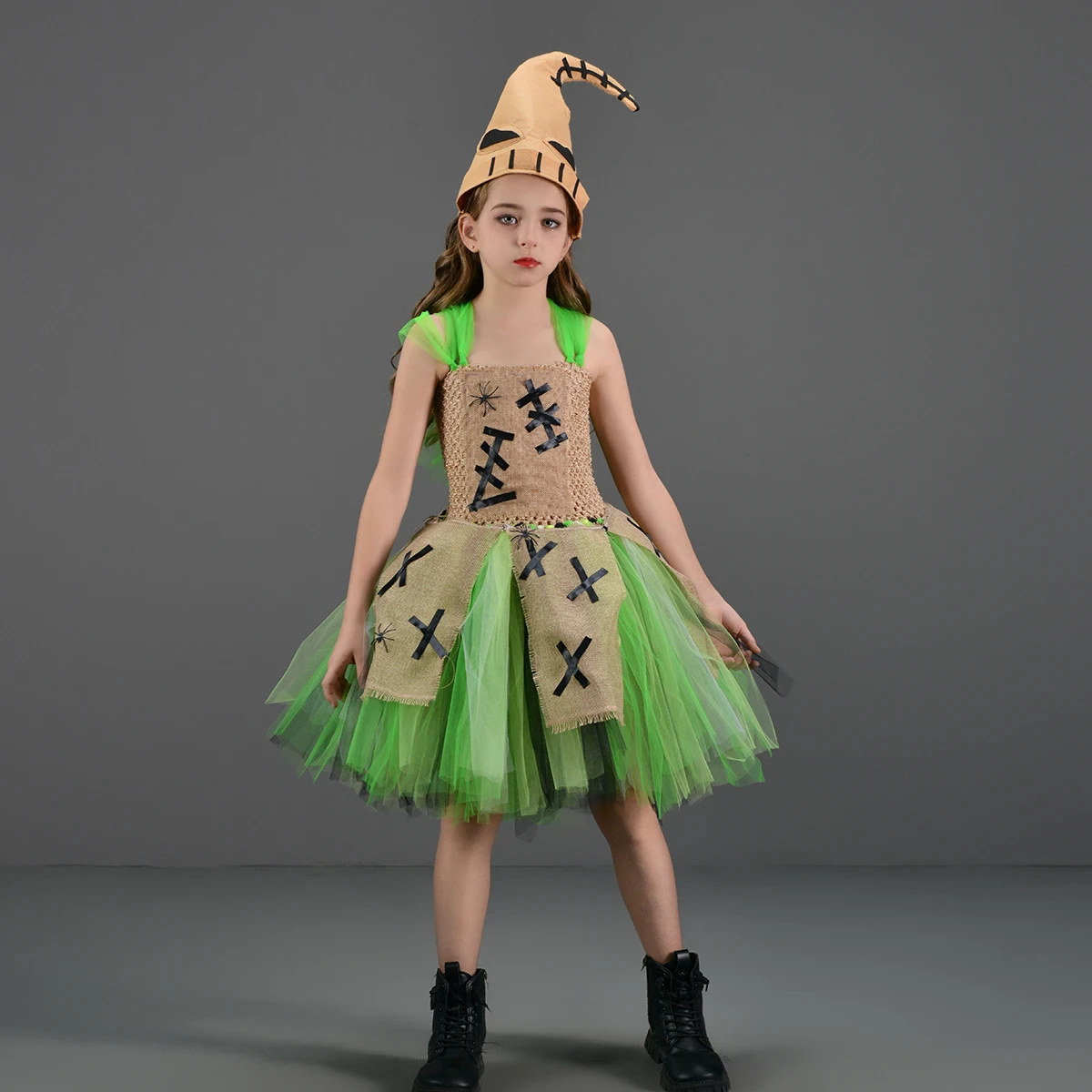 Halloween Nightmare Then Christmas Oogie Boogie Cosplay Costume Girls Fancy Tutu Dress Kids Carnival Party Role Play Clothes